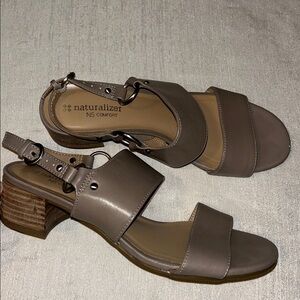 Naturalizer ‘Aubree’ N5 Comfort Taupe Platform Slingback Sandals Open-toe Size 6